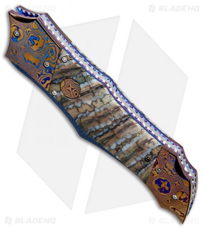 Kyle Vallotton Custom Proto Alien Predator Automatic Mammoth (4.1" Damascus) 
