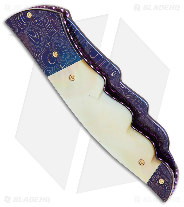 Rainy/Kyle Vallotton Custom Angel Wing Automatic Knife Gold Lip Pearl