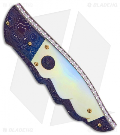Rainy/Kyle Vallotton Custom Angel Wing Automatic Knife Gold Lip Pearl
