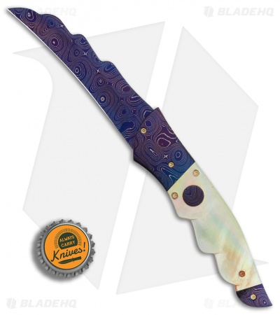 Rainy/Kyle Vallotton Custom Angel Wing Automatic Knife Gold Lip Pearl