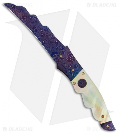 Rainy/Kyle Vallotton Custom Angel Wing Automatic Knife Gold Lip Pearl