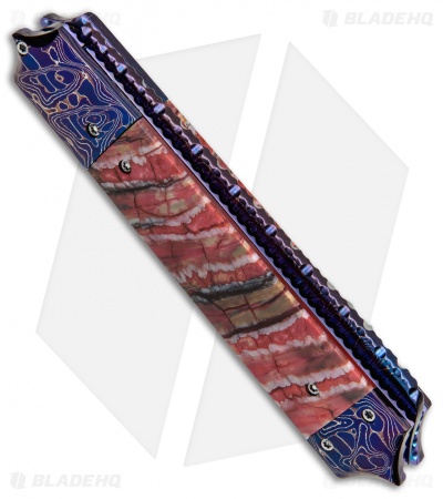 Rainy Vallotton Custom  Full Guillotine Razor Auto Knife Mammoth (4" Damascus)