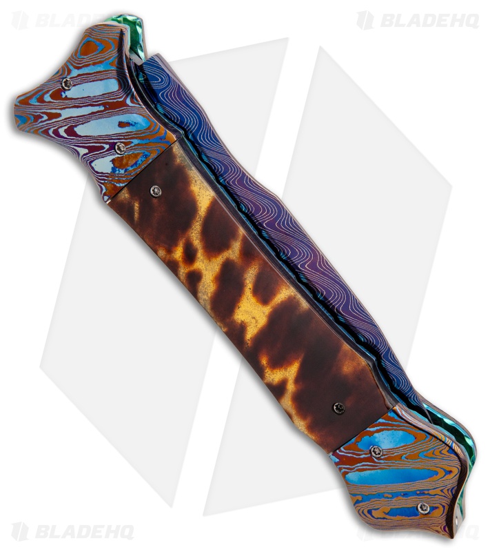 Rainy Vallotton Custom Eos Automatic Knife (4.125" Damascus)
