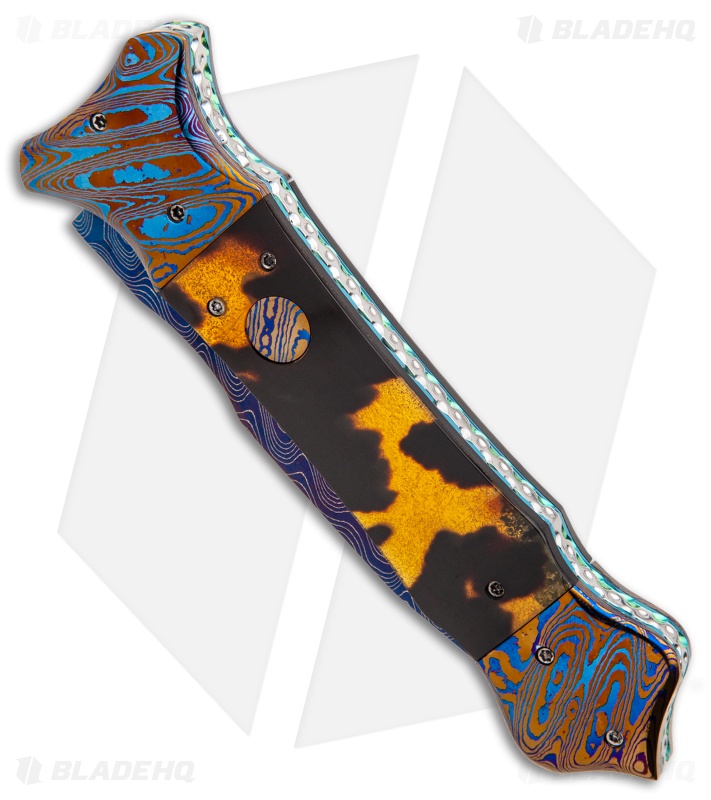 Rainy Vallotton Custom Eos Automatic Knife (4.125" Damascus)