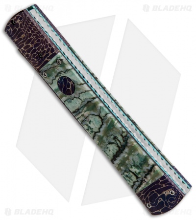 Rainy Vallotton Custom Fantail DnD Automatic Knife Mammoth Molar (Damascus)