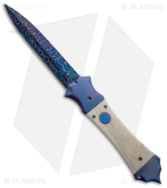 Rainy Vallotton Full Mace Custom Automatic Knife (3.75" Damascus)