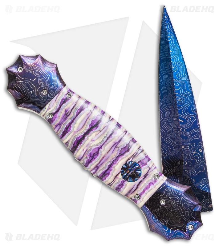 Rainy Vallotton Morning Star Mace Automatic Knife Mammoth Molar (4.5" Damascus)