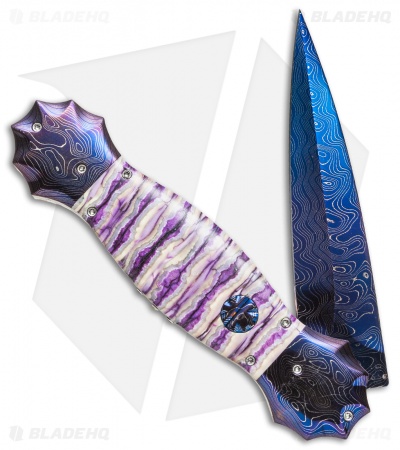 Rainy Vallotton Morning Star Mace Automatic Knife Mammoth Molar (4.5" Damascus)