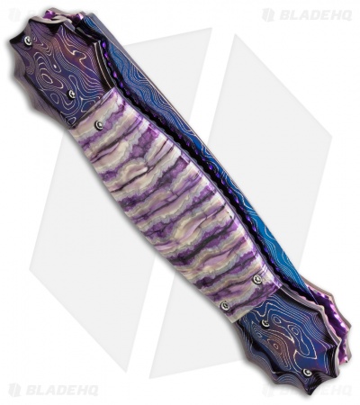Rainy Vallotton Morning Star Mace Automatic Knife Mammoth Molar (4.5" Damascus)