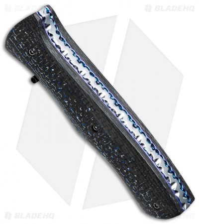 Rainy Vallotton Custom Angel D/A Automatic Knife Blue/Silver LSCF (3.25" Satin)
