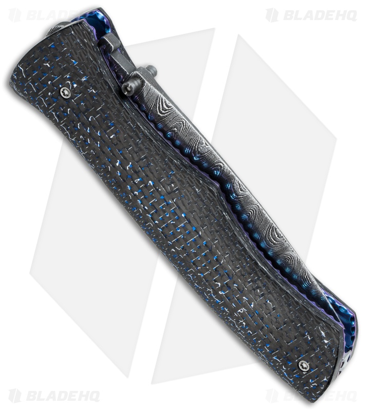 Rainy Vallotton Custom Angel D/A Automatic Knife Blue/Silver LSCF (3.25" Satin)