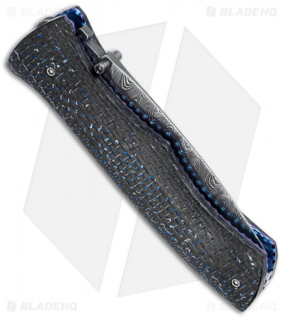 Rainy Vallotton Custom Angel D/A Automatic Knife Blue/Silver LSCF (3.25" Satin)