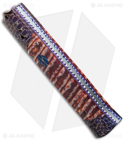 Rainy Vallotton Custom Vendetta Automatic Knife Red Molar (4.25" Damascus)