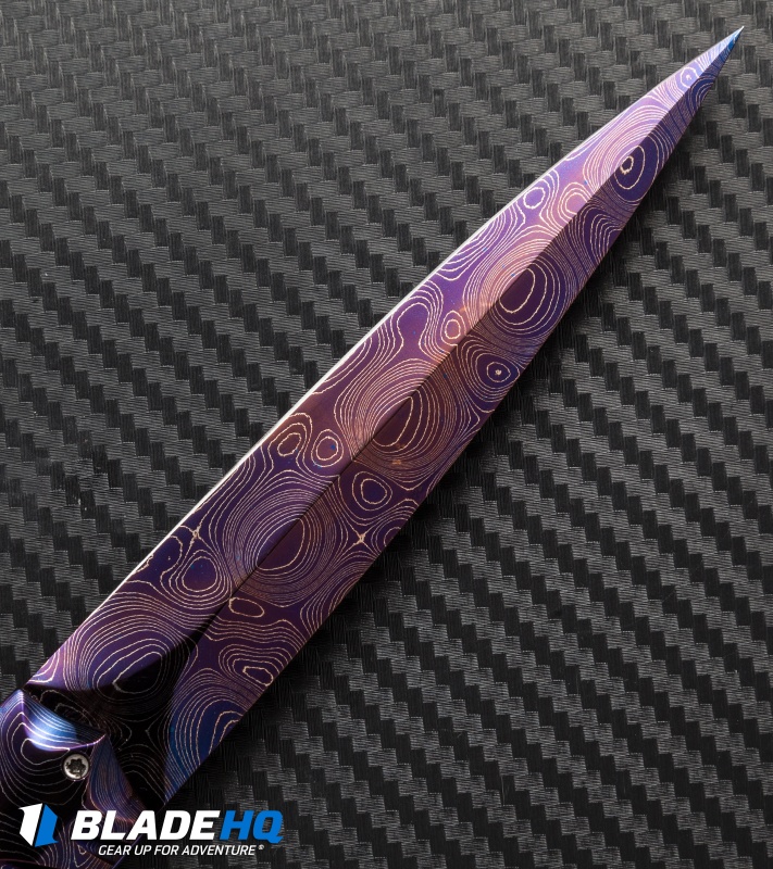 Rainy Vallotton Custom Vendetta Automatic Red Mammoth Molar (4.25" Damascus)