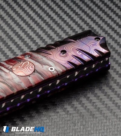 Rainy Vallotton Custom Vendetta Automatic Red Mammoth Molar (4.25" Damascus)