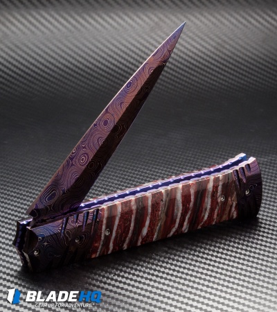 Rainy Vallotton Custom Vendetta Automatic Red Mammoth Molar (4.25" Damascus)