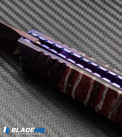 Rainy Vallotton Custom Vendetta Automatic Red Mammoth Molar (4.25" Damascus)