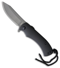 ABKT Pocket Folder Spring Assisted Knife Black Aluminum (2.75" Gray)