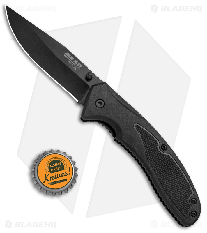 Bear Edge Sideliner 4.5" Spring Assisted Knife Black Al (3.25" Black) 61106