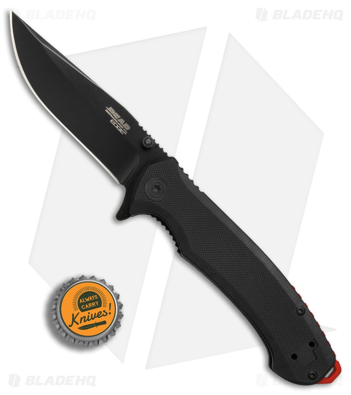 Bear Edge 61112 Spring Assisted Knife Black G-10  (3.5" Black) 