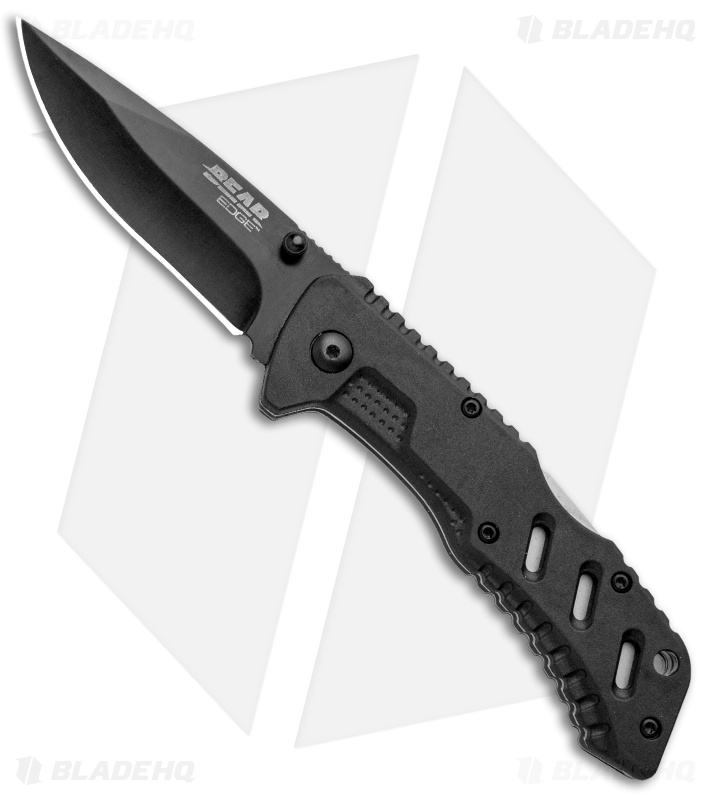 Bear Edge Spring Assisted Lock Back Knife Black (3" Black) 61117