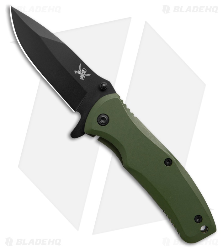 Skallywag Tactical Mini Jack Spring Assisted Knife Green Steel (2.6" Black)