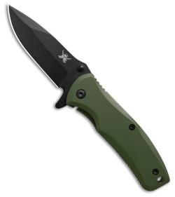 Skallywag Tactical Mini Jack Spring Assisted Knife Green Steel (2.6" Black)