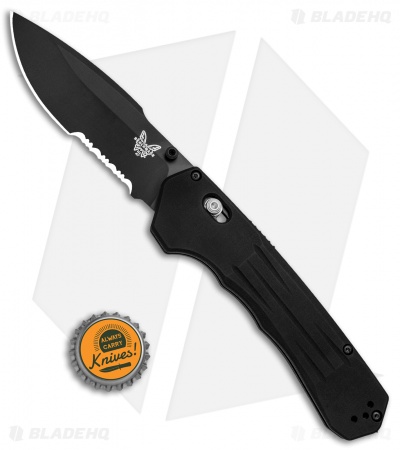 Benchmade 407SBK Vallation AXIS-Assist Knife Black (3.7" Black Serr)