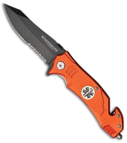 Boker EMS Rescue Spring Assisted Knife Orange (3.375" Black Serr) 01LL472