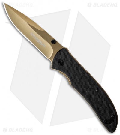 Boker Magnum Black Gold Spring Assisted Knife (3.25" Gold) 01RY111