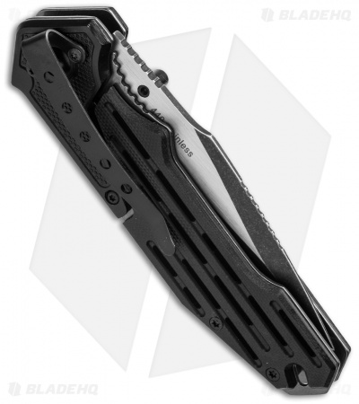 Boker Magnum Pocket Folding Knife Black G-10 (3.375" Two-Tone Serr) 01RY223