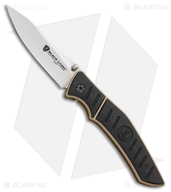 Browning Finish Line Spring Assisted Knife Black/Tan G10 (3.375" Satin
