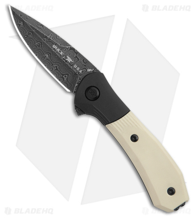 Buck 590 Paradigm Limited Edition Spring Assisted Knife Ivory G-10 (3" Damascus)