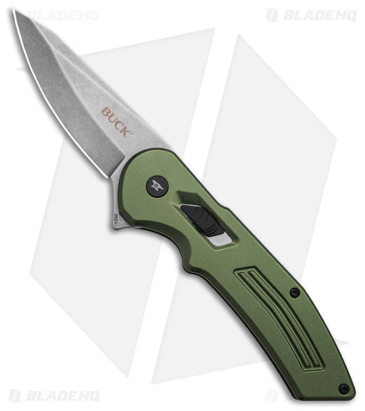 Buck Hexam Spring Assisted Knife Green Aluminum (3.3" SW) 0262ODS