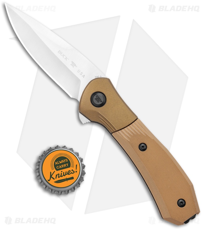 Buck Paradigm Spring Assisted Knife Brown G-10 (3" Satin)