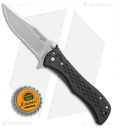 Camillus Blaze Spring Assisted Knife Black Zytel (3" Satin Serr) 925