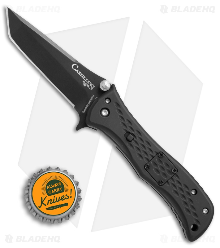 Camillus Fire Blade Tanto Spring Assisted Knife Black Zytel (2.8" Black) 716
