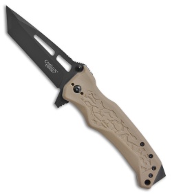 Camillus Canyon GB 8 Spring Assisted Knife Tan GRN - (3.25" Black)