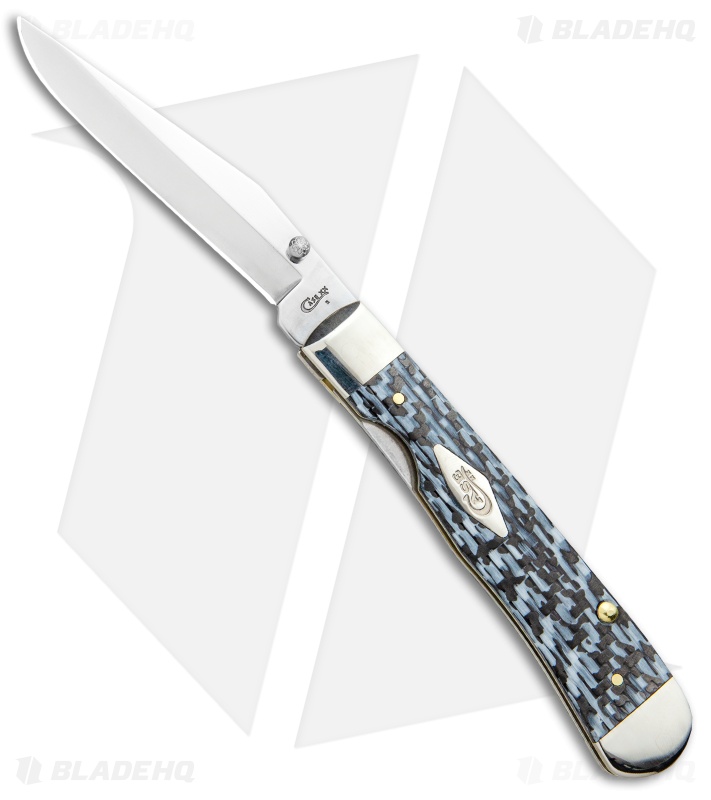 Case Kickstart TrapperLock Assisted Knife Black/White Carbon Fiber (6154AC SS)