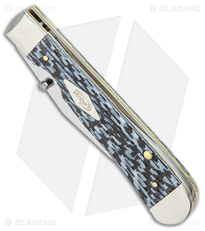 Case Kickstart TrapperLock Assisted Knife Black/White Carbon Fiber (6154AC SS)