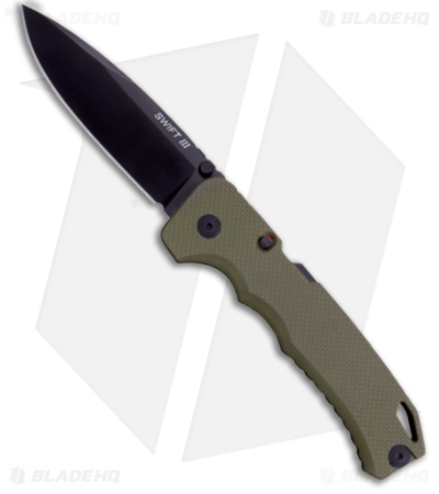 Cold Steel Swift III Spring Assisted Knife OD Green G-10 (4" Black)