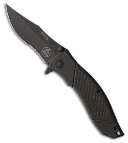 Combative Edge Draco D1 Spring Assisted Knife Black (3.5" Black Serr)