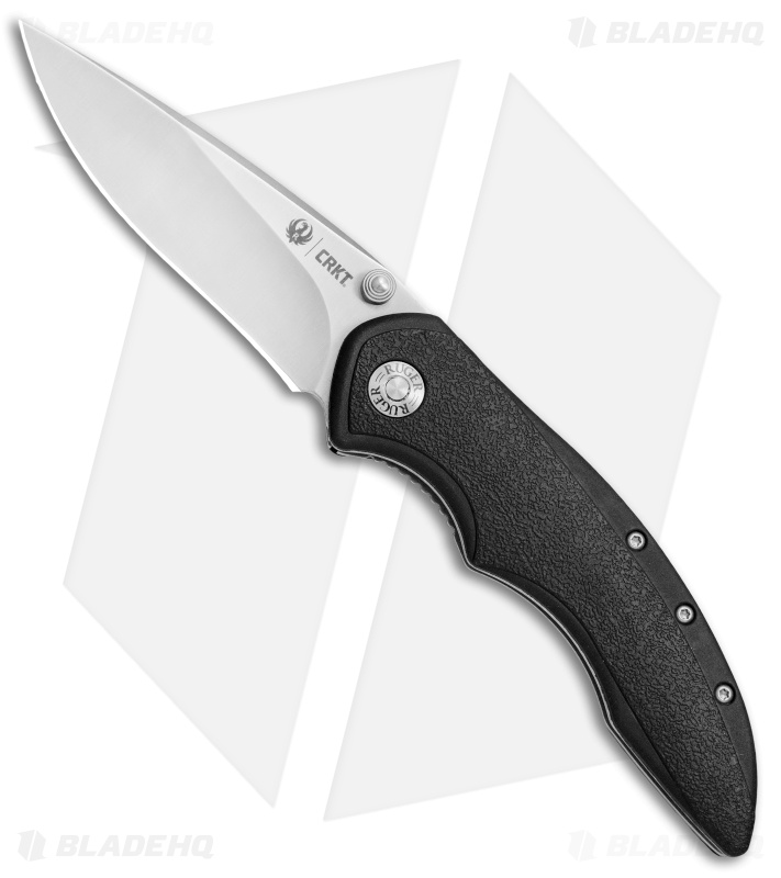 CRKT Ruger Knives High-Brass Spring Assisted Knife Black (3.19" Satin) R2601