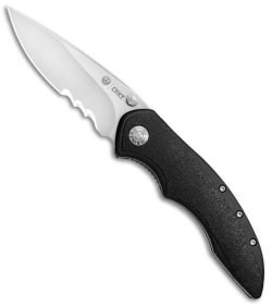 CRKT Ruger Knives High-Brass Spring Assisted Knife Black (3.2" Satin Serr) R2601