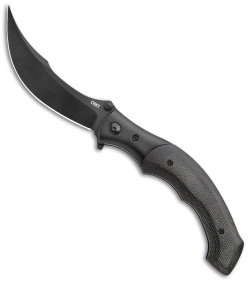 CRKT Ritual Spring Assisted Knife Black Micarta (4.37" Black 14C28N) 7471K