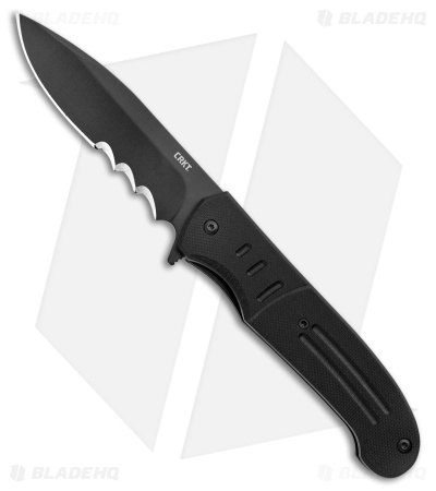 CRKT Ken Steigerwalt Ignitor Spring Assisted Knife Black G10 (3.48") 