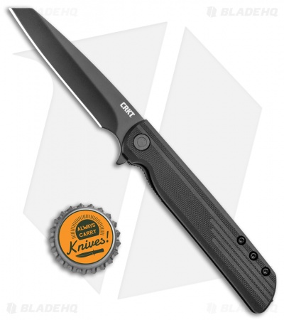 CRKT LCK + Spring Assisted Reverse Tanto Knife Black FRN (3.3" Black) 3802K