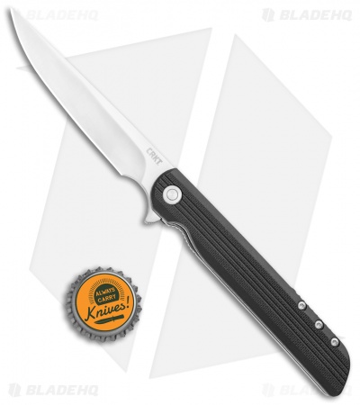 CRKT Large LCK + Spring Assisted Liner Lock Knife Black G-10 (3.6" Satin)  3810