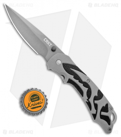 CRKT Lerch Moxie Knife Gray/Black Spring Assisted (3.29" Grey Plain) 1102