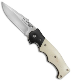 CRKT The Natural 2 Spring Assisted Knife White Bone & G-10 (3.25" Plain) 7080